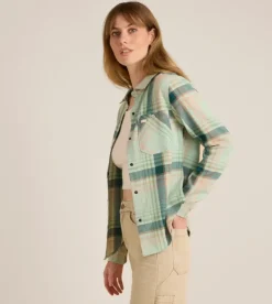 Roark Alpine Long Sleeve Flannel Aquavit Sale