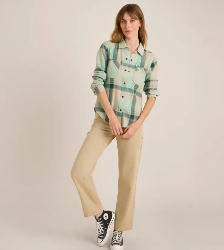 Roark Alpine Long Sleeve Flannel Aquavit Sale