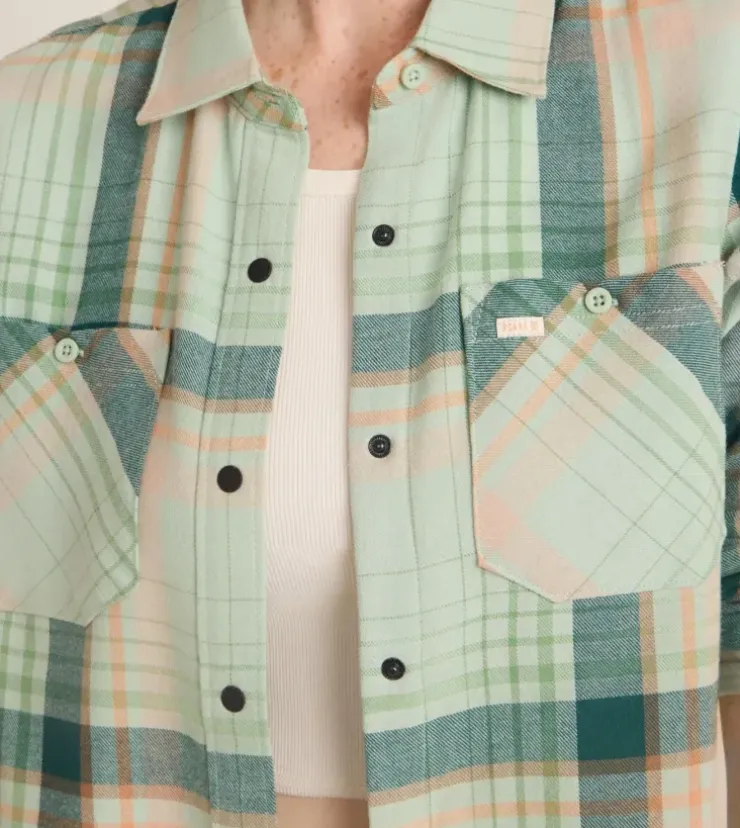 Roark Alpine Long Sleeve Flannel Aquavit Sale