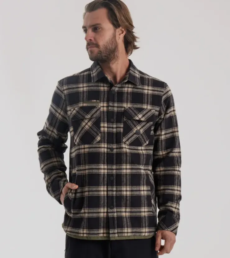 Roark Backwoods Flannel Jacket Black New