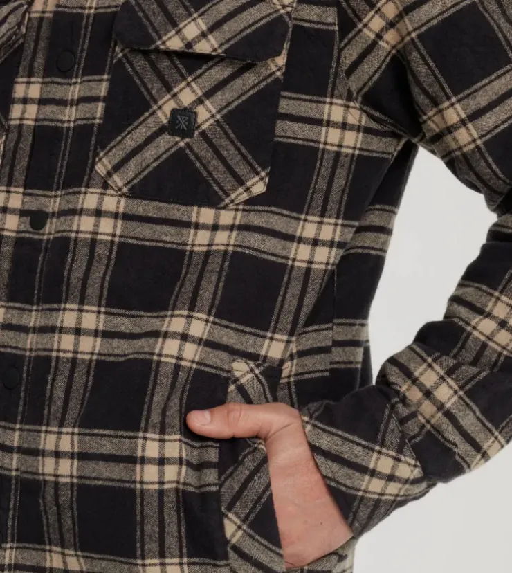 Roark Backwoods Flannel Jacket Black New