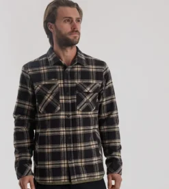 Roark Backwoods Flannel Jacket Black New