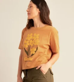 Roark Bloom Boxy Crop Premium Tee Marigold Outlet