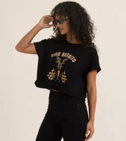 Roark Ciao Bandito Cropped Boxy Premium Tee Black Clearance
