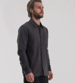 Roark Crossroads Long Sleeve Flannel Charcoal Sale
