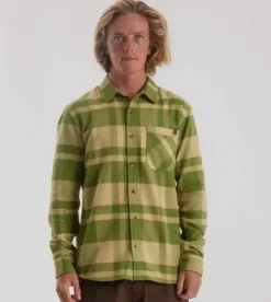 Roark Crossroads Long Sleeve Flannel Fern