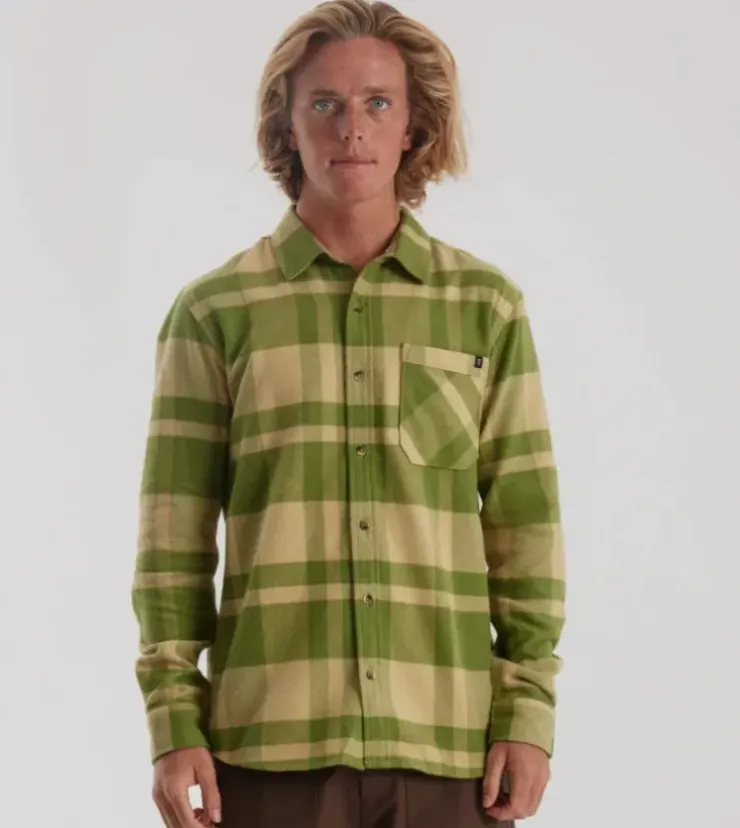 Roark Crossroads Long Sleeve Flannel Fern