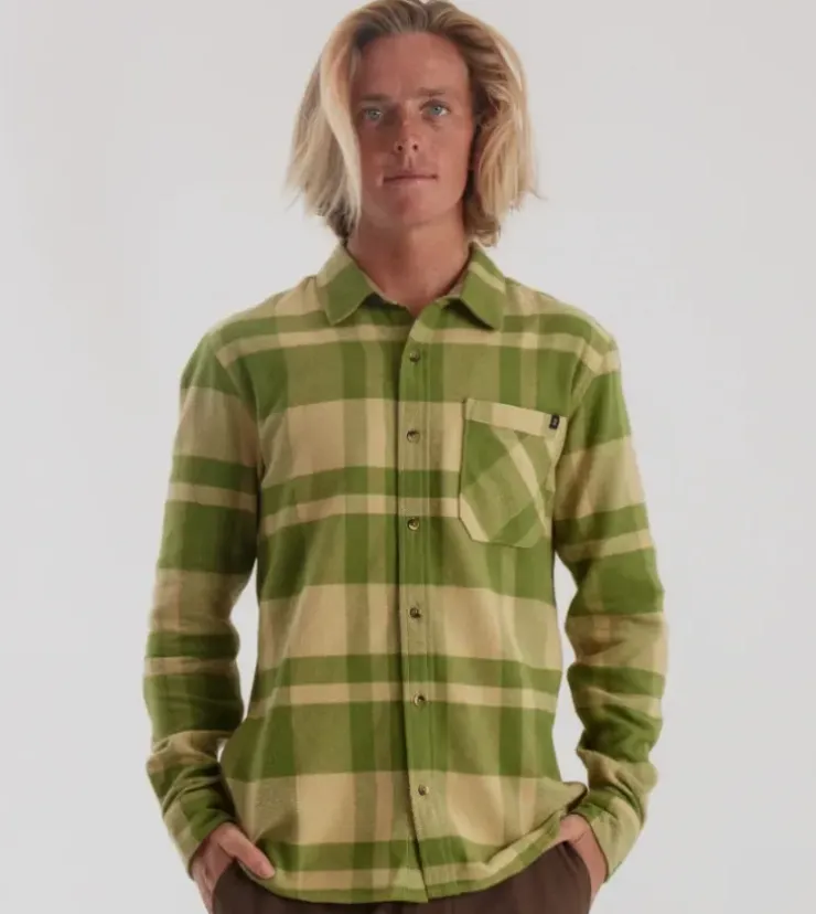 Roark Crossroads Long Sleeve Flannel Fern
