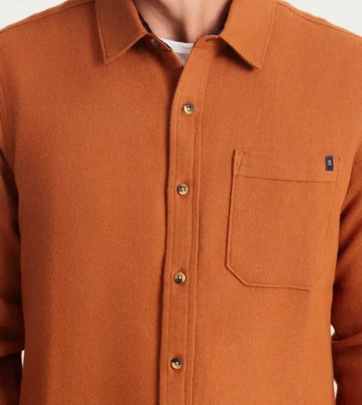 Roark Crossroads Long Sleeve Flannel Pecan New