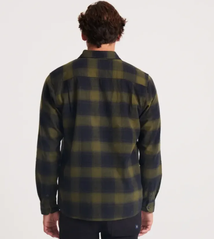 Roark Crossroads Long Sleeve Flannel DarkMilitaryPlaid Online