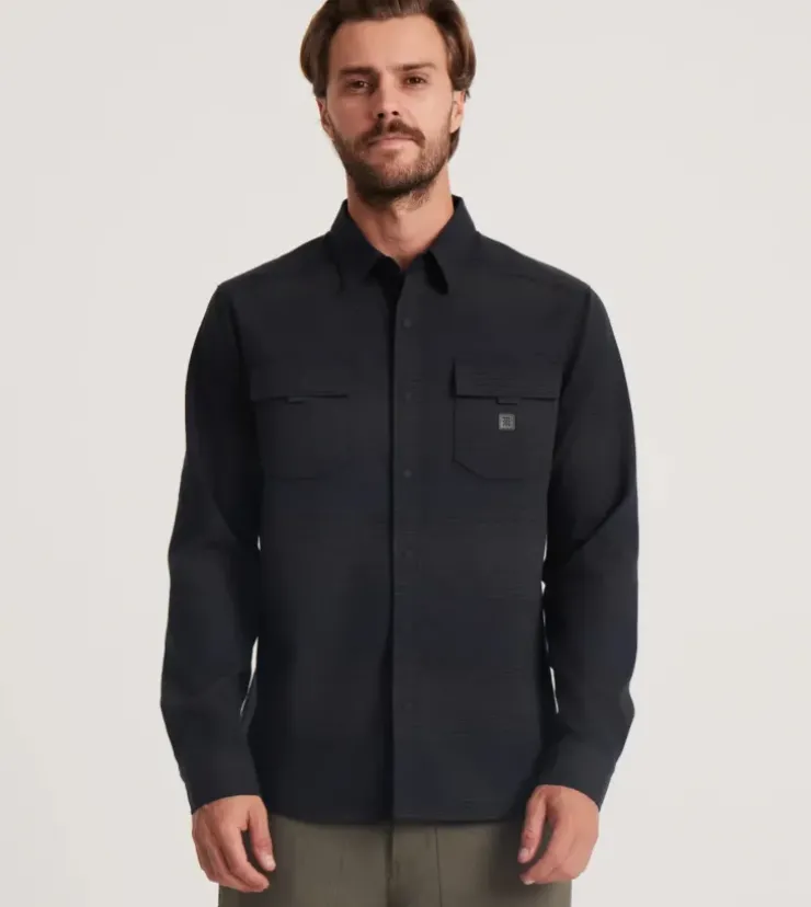 Roark Diablo Long Sleeve Flannel DarkNavyStripes Sale