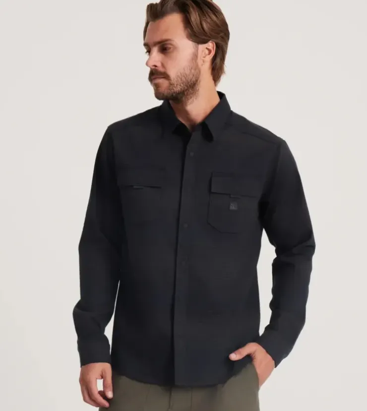 Roark Diablo Long Sleeve Flannel DarkNavyStripes Sale