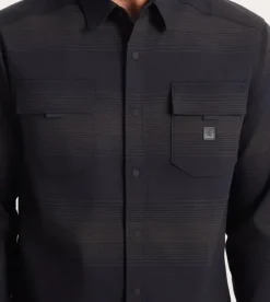 Roark Diablo Long Sleeve Flannel DarkNavyStripes Sale