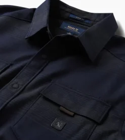 Roark Diablo Long Sleeve Flannel DarkNavyStripes Sale