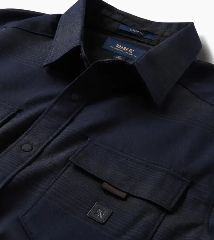 Roark Diablo Long Sleeve Flannel DarkNavyStripes Sale