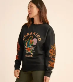 Roark Hokkaido Tiger Club Fleece Sweatshirt Black Outlet