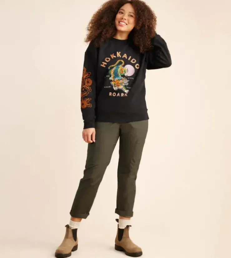 Roark Hokkaido Tiger Club Fleece Sweatshirt Black Outlet