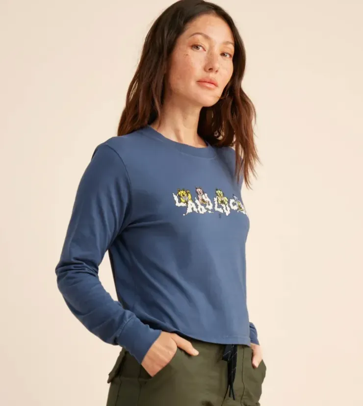 Roark Lady Luck Long Sleeve Premium Tee DeepBlue Discount