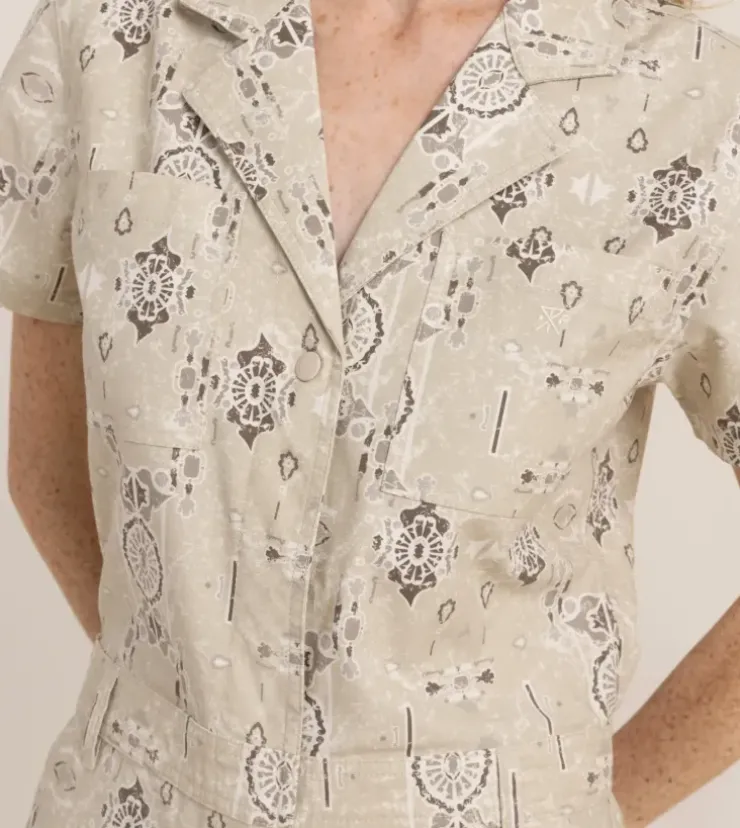 Roark Layover Short Sleeve Jumpsuit Stone