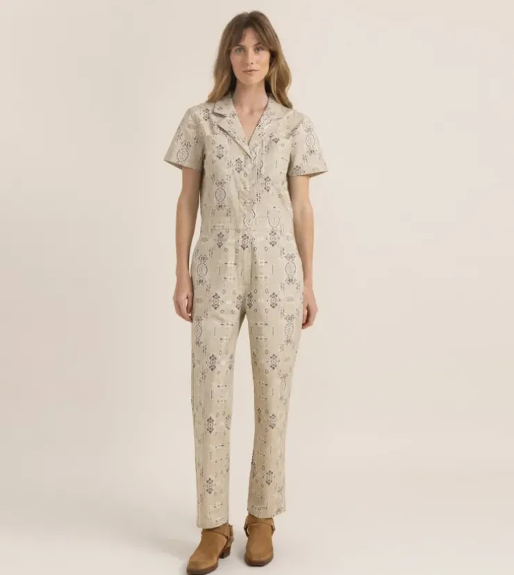 Roark Layover Short Sleeve Jumpsuit Stone
