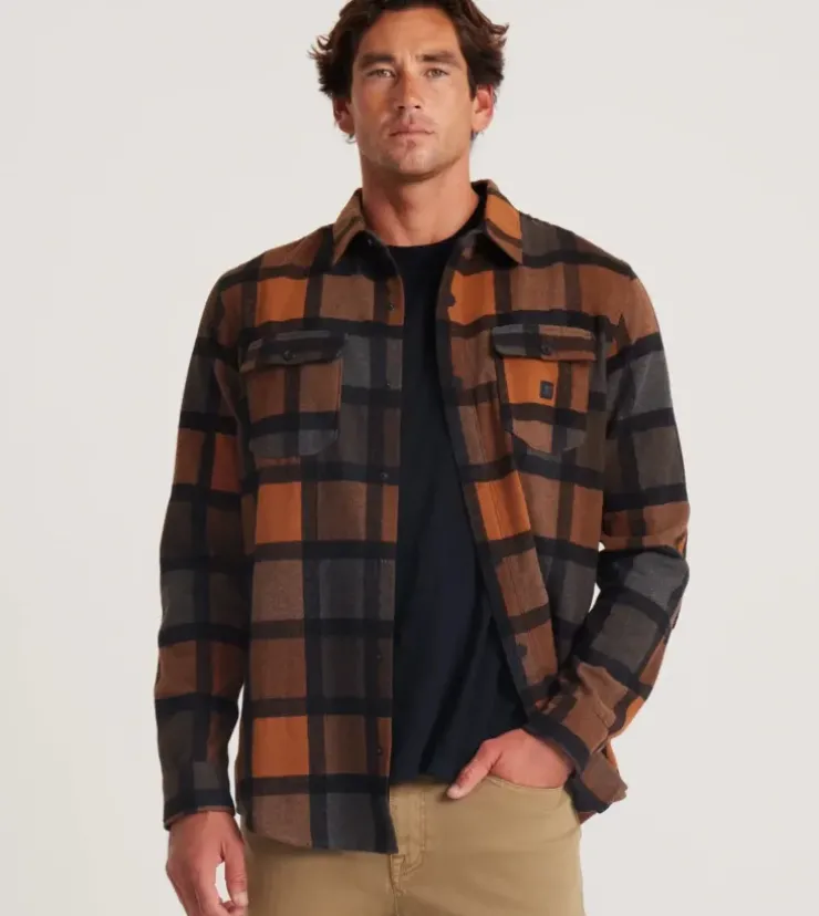 Roark Nordsman Long Sleeve Flannel Pecan Clearance
