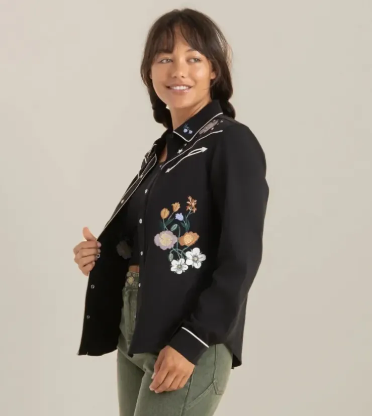 Roark Ranger Long Sleeve Button Up Shirt Black Outlet