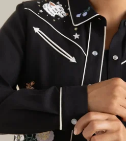 Roark Ranger Long Sleeve Button Up Shirt Black Outlet