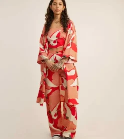 Roark Rishiri Robe BrightRedVintageCrane Hot