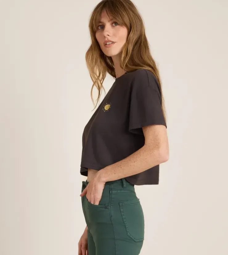 Roark Seek Cropped Boxy Premium Tee FadedBlack Sale