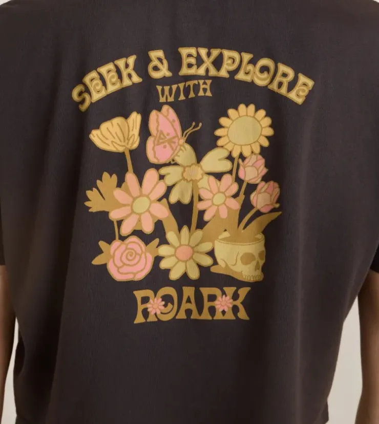 Roark Seek Cropped Boxy Premium Tee FadedBlack Sale