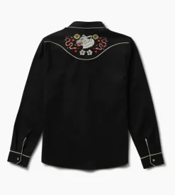 Roark The Lone Wolf Long Sleeve Button Up Shirt Black Hot