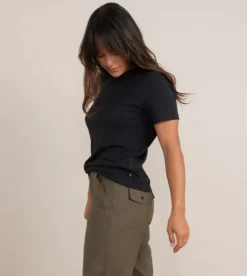Roark Well Worn Organic Knit Top Black Hot