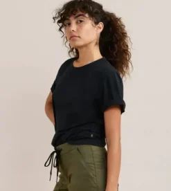 Roark Well Worn Organic Knit Top Black Hot
