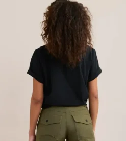 Roark Well Worn Organic Knit Top Black Hot